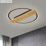 Metallic Black/Gold Led Ceiling Lamp With Warm/White Light And Plank Decor 16.5/20.5 Wide