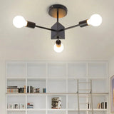 Metallic Black Linear Ceiling Lamp For Study Room And Bedroom 3 /