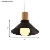 Metallic Black Pendant Lamp With Cone/Saucer Shade And Contemporary Design For Living Room