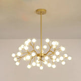 Metallic Branch Chandelier Light Simplicity Led Pendant Fixture For Living Room 45 / Gold B