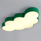 Metallic Cloud Flush Mount Led Light For Kid’s Room Green / Natural Ceiling