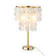 Metallic Countryside Shell Nightstand Lamp: Cascading Table Lighting For Bedroom Gold