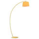 Metallic Fishing Rod Floor Lamp - Macaron 1 Head Stand Light With Lampshade Yellow / Barrel