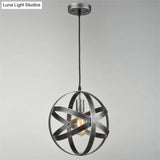 Metallic Interlocking Ring Pendant Lamp With Industrial Style – 1 Head Dining Room Down Lighting