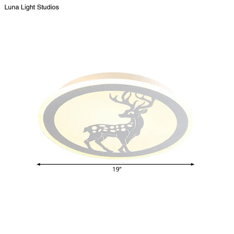 Metallic Led Bedroom Flush Mount Lamp With Moon Star And Heart Designs For Kids’ Rooms