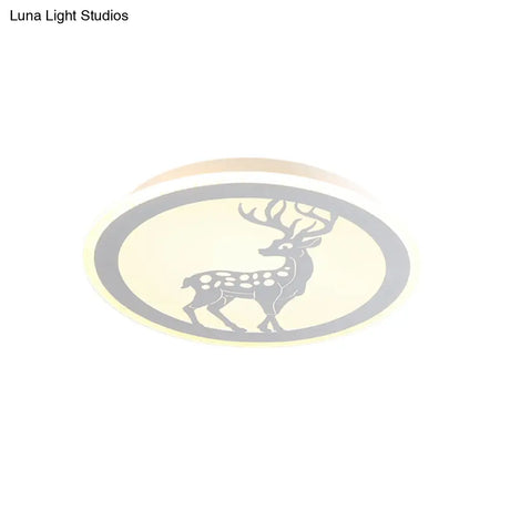 Metallic Led Bedroom Flush Mount Lamp With Moon Star And Heart Designs For Kids’ Rooms