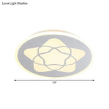 Metallic Led Bedroom Flush Mount Lamp With Moon Star And Heart Designs For Kids’ Rooms