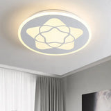 Metallic Led Bedroom Flush Mount Lamp With Moon Star And Heart Designs For Kids’ Rooms White /