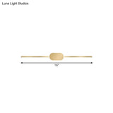 Metallic Led Gold Wall Mounted Vanity Sconce - Simple Style 16/23.5/31.5 W