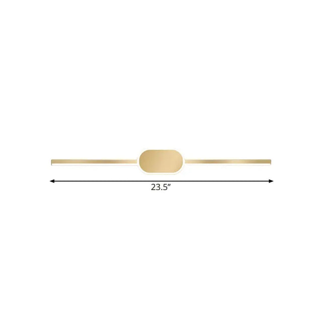 Metallic Led Gold Wall Mounted Vanity Sconce - Simple Style 16/23.5/31.5 W