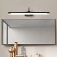 Metallic Led Swing Arm Wall Lamp In Black For Elongated Dressing Tables