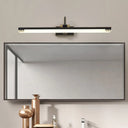 Metallic Led Swing Arm Wall Lamp In Black For Elongated Dressing Tables