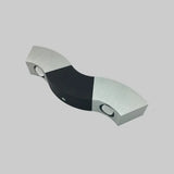 Metallic Led Wall Sconce With Wavy Black/Silver Design And Colorful Lights