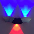 Metallic Led Wall Sconce With Wavy Black/Silver Design And Colorful Lights Black-Silver / Green