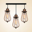 Metallic Loft Style Farmhouse Pendant Light With Bulb Cage Shade In Bronze