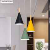 Metallic Macaron Cone Pendant - 1-Light Restaurant Lighting Fixture