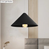 Metallic Macaron Style Pendant Light Fixture For Coffee Shops With Conic Shade Single Bulb In