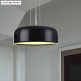 Metallic Macaron Style Pendant Light Fixture | Khaki/Black Drum Shade 1 Bulb Restaurant Ceiling