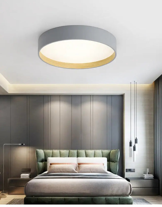 Metallic Modern Drum Flush Mount Ceiling Light Fixture