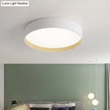 Metallic Modern Drum Flush Mount Ceiling Light Fixture
