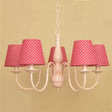 Metallic Pink Finish Chandelier With Tapered Shade - Nursing Room And Kids Suspension Light Ivory /