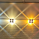 Metallic Rgb Color Changing Outdoor Wall Lamp For Modern Décor Black