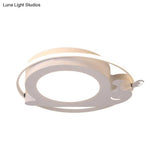 Metallic Snail Led Ceiling Lamp For Kindergarten With Acrylic Finish