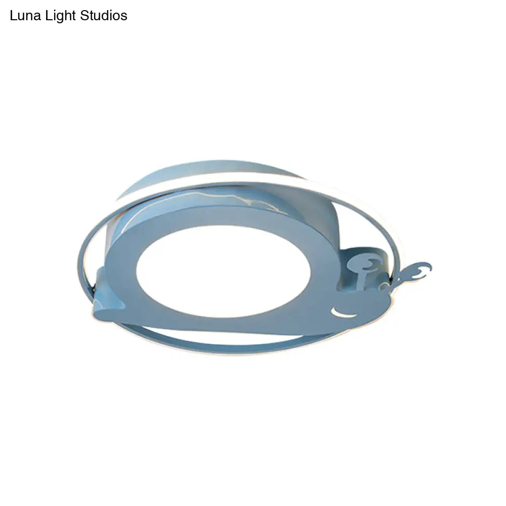 Metallic Snail Led Ceiling Lamp For Kindergarten With Acrylic Finish