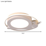 Metallic Snail Led Ceiling Lamp For Kindergarten With Acrylic Finish
