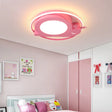 Metallic Snail Led Ceiling Lamp For Kindergarten With Acrylic Finish Pink