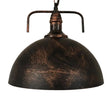 Metallic Suspension Lamp With Swivel Joint - Warehouse Dome Hanging Light Kit Rust