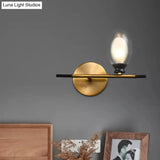 Mid Century Brass Wall Lamp With Dual Oval Clear/Amber Glass Shade