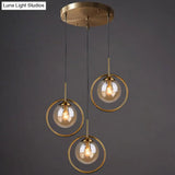 Mid-Century Globe Hanging Lamp With Glass Shade & Metal Ring - Perfect For Bedrooms