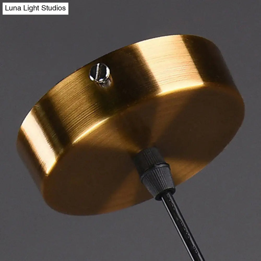 Mid-Century Globe Hanging Lamp With Glass Shade & Metal Ring - Perfect For Bedrooms