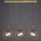 Mid-Century Globe Hanging Lamp With Glass Shade & Metal Ring - Perfect For Bedrooms Clear / Linear