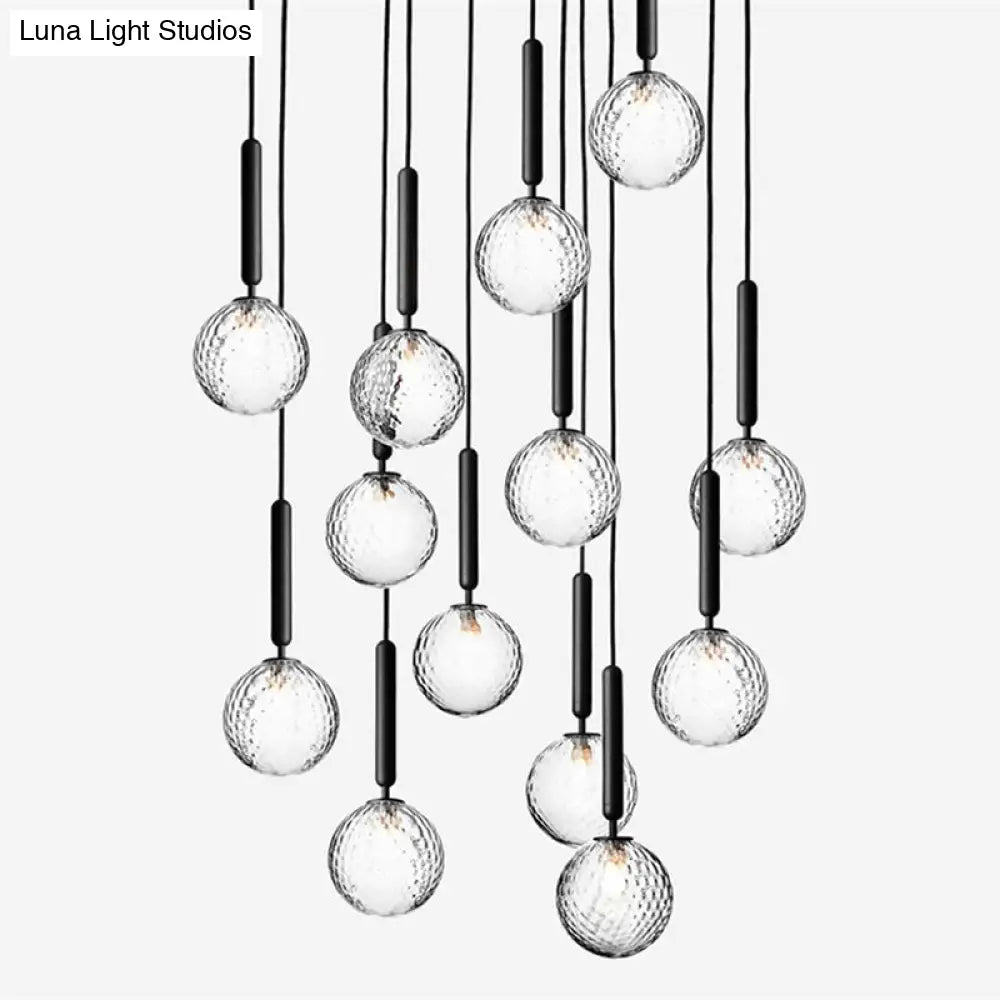 Mid-Century Hanging Glass Lamp With Globe Design - 1 Light Pendant For Bedroom