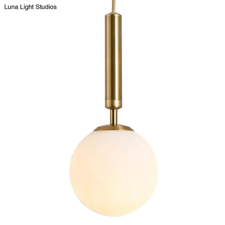 Mid-Century Hanging Glass Lamp With Globe Design - 1 Light Pendant For Bedroom