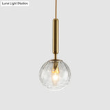 Mid-Century Hanging Glass Lamp With Globe Design - 1 Light Pendant For Bedroom