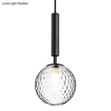 Mid-Century Hanging Glass Lamp With Globe Design - 1 Light Pendant For Bedroom
