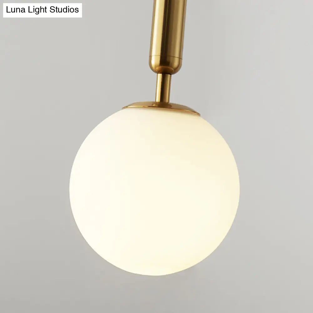 Mid-Century Hanging Glass Lamp With Globe Design - 1 Light Pendant For Bedroom
