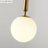 Mid-Century Hanging Glass Lamp With Globe Design - 1 Light Pendant For Bedroom