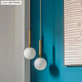 Mid-Century Hanging Glass Lamp With Globe Design - 1 Light Pendant For Bedroom