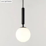 Mid-Century Hanging Glass Lamp With Globe Design - 1 Light Pendant For Bedroom