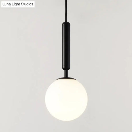 Mid-Century Hanging Glass Lamp With Globe Design - 1 Light Pendant For Bedroom