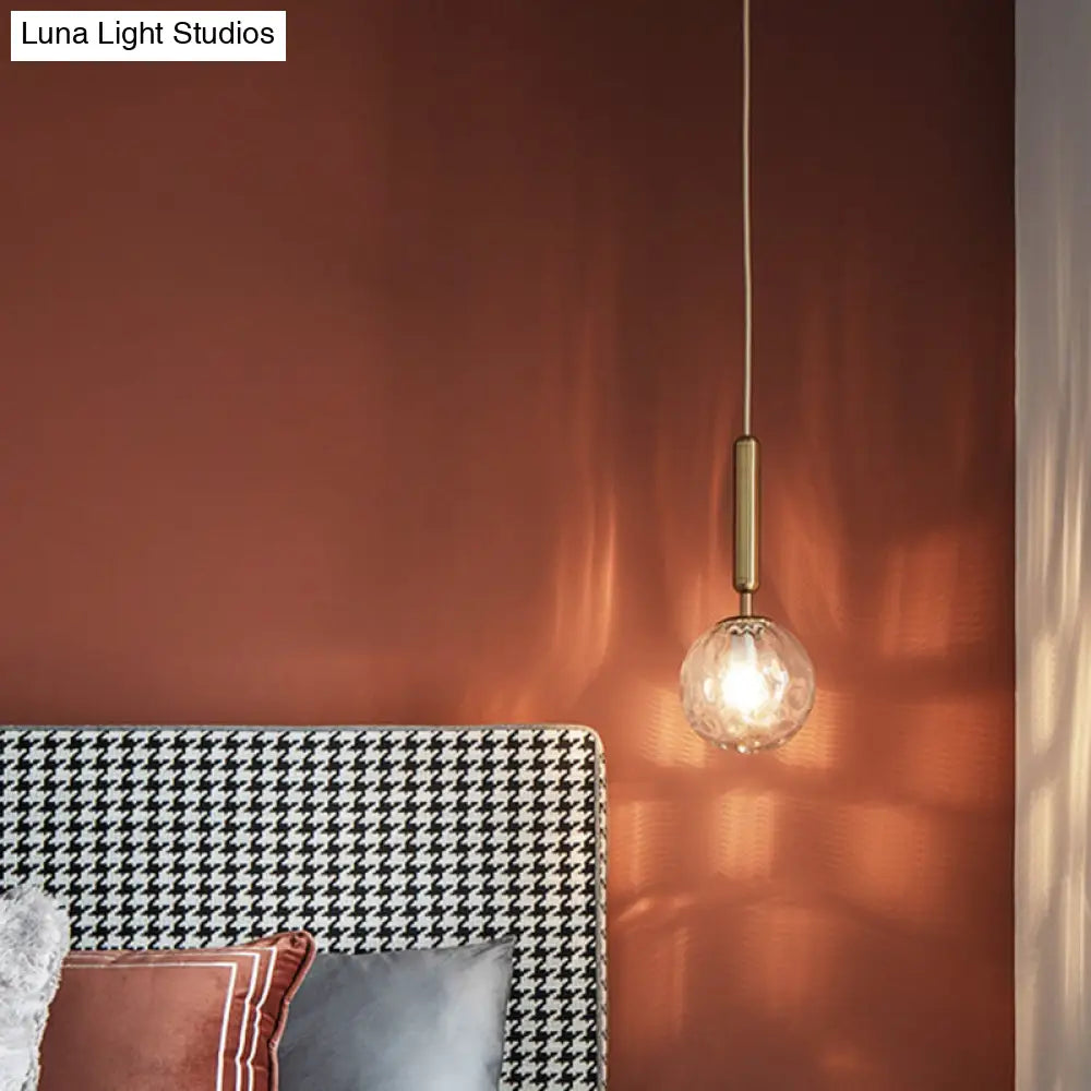Mid-Century Hanging Glass Lamp With Globe Design - 1 Light Pendant For Bedroom