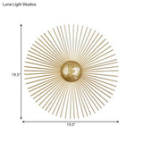 Mid Century Metal Brass Led Circle Wall Sconce Light Multiple Sizes (8/12/16 Dia)