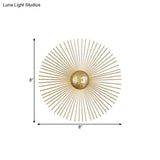 Mid Century Metal Brass Led Circle Wall Sconce Light Multiple Sizes (8/12/16 Dia)