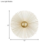 Mid Century Metal Brass Led Circle Wall Sconce Light Multiple Sizes (8/12/16 Dia)