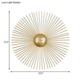 Mid Century Metal Brass Led Circle Wall Sconce Light Multiple Sizes (8/12/16 Dia)
