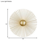Mid Century Metal Brass Led Circle Wall Sconce Light Multiple Sizes (8/12/16 Dia)